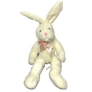 Kellogg Co. 1997 Plush Bunny 15" Rabbit White Pink Ribbon Stuffed Animal